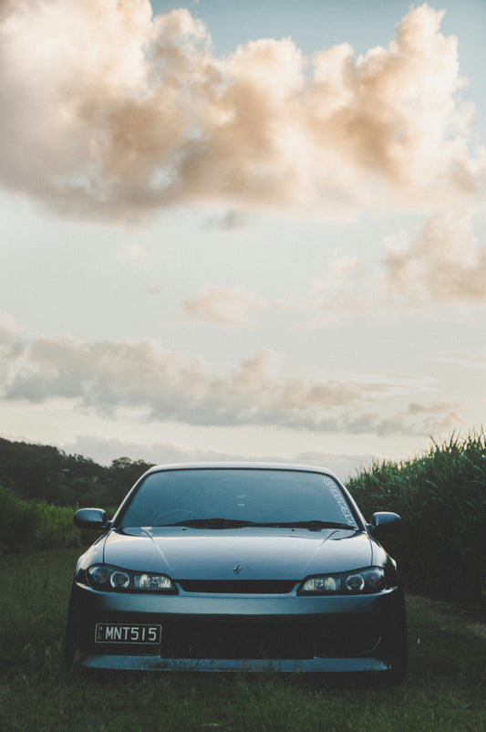 Nissan Silvia S15 Spec R parked at sunset
