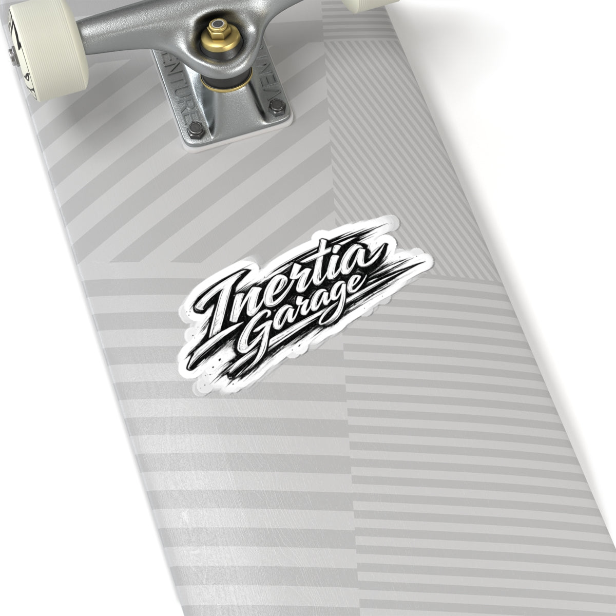 Inertia Garage Brush Script Sticker — Automotive Logo Kiss-Cut Decal