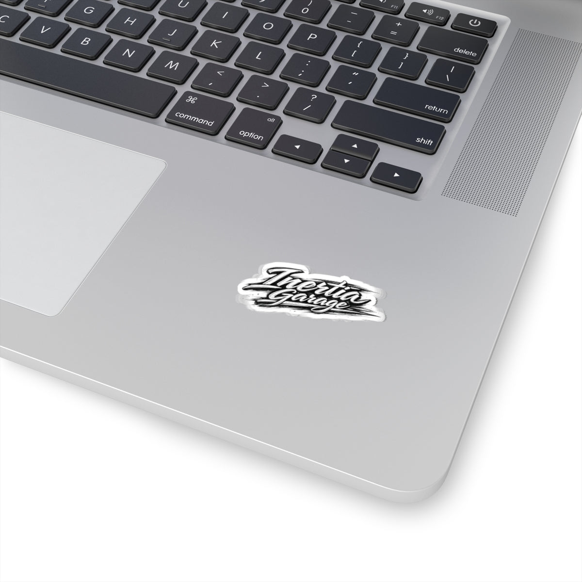 Inertia Garage Brush Script Sticker — Automotive Logo Kiss-Cut Decal